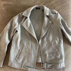 Theory Gray wool Women's moto Jacket